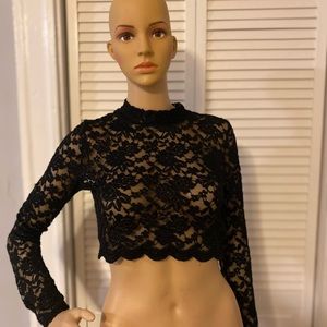 See through Small Black top size 2 .